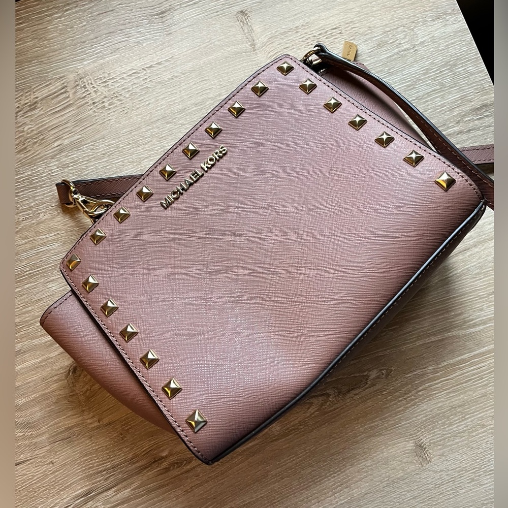 Michael Kors Studded Mauve Crossbody Bag